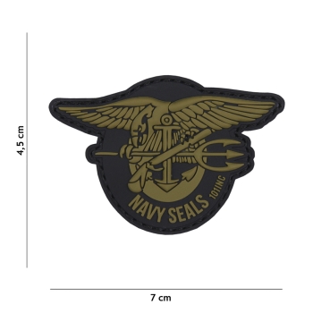Patch 3D PVC Navy seals green
